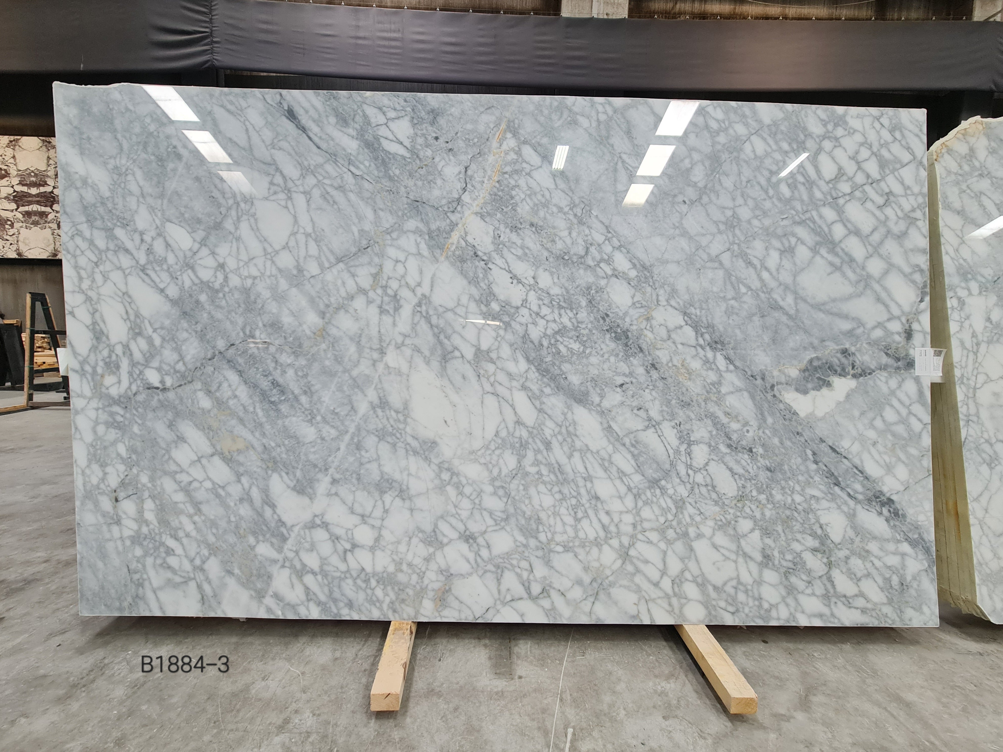 Bianco Venato polished slab