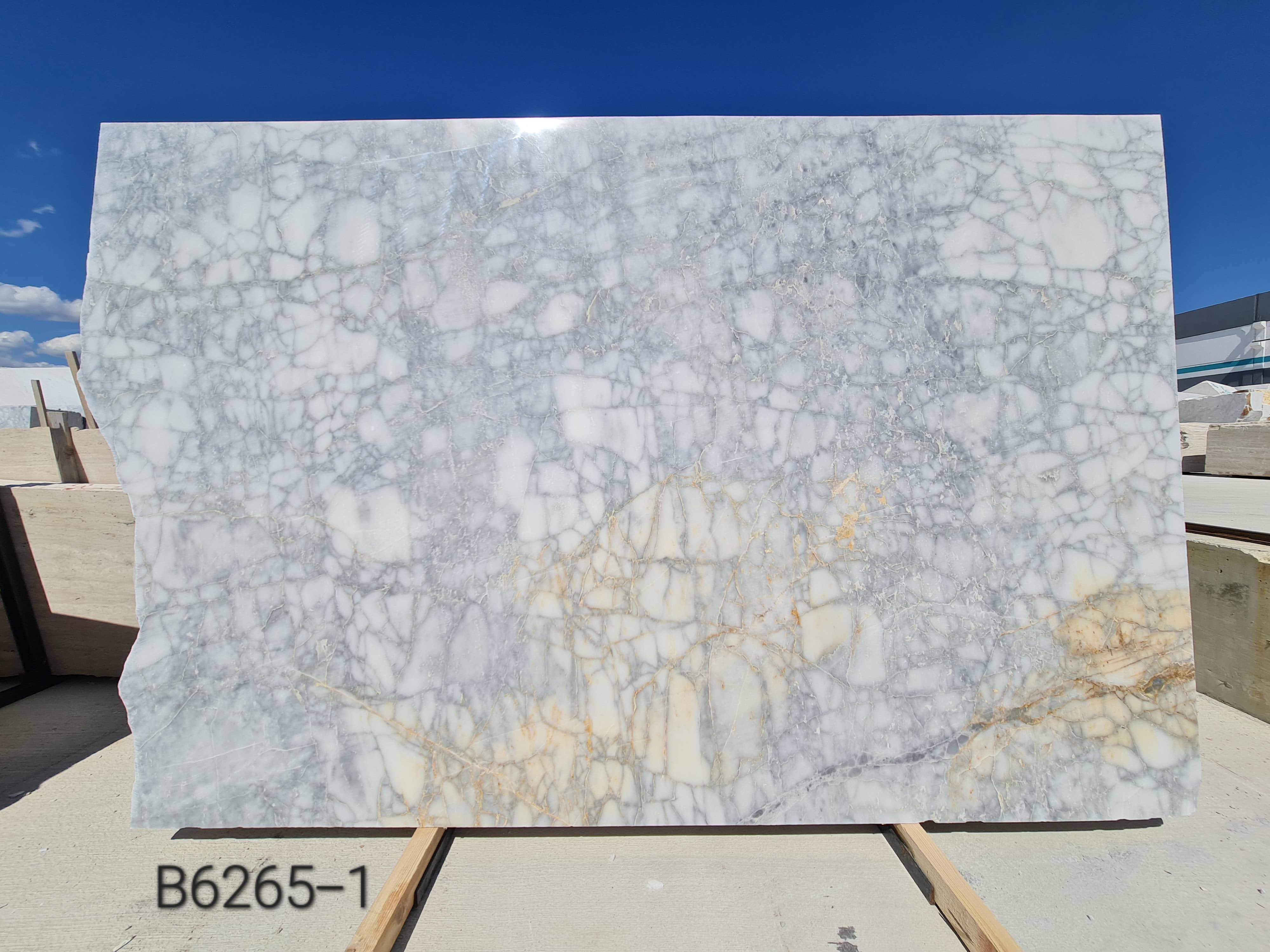 Bianco Venato polished block 3