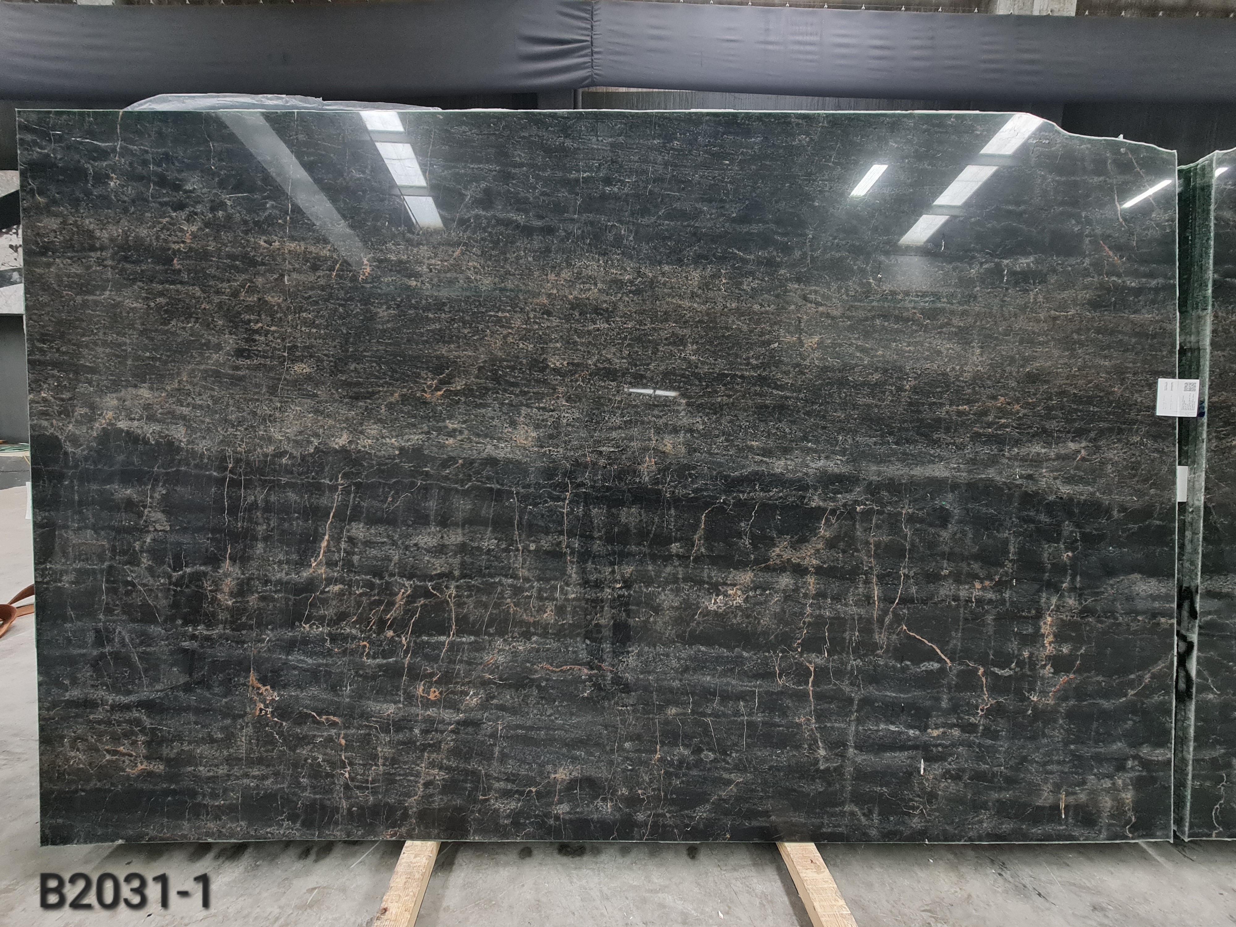 Tiger Black polished slab