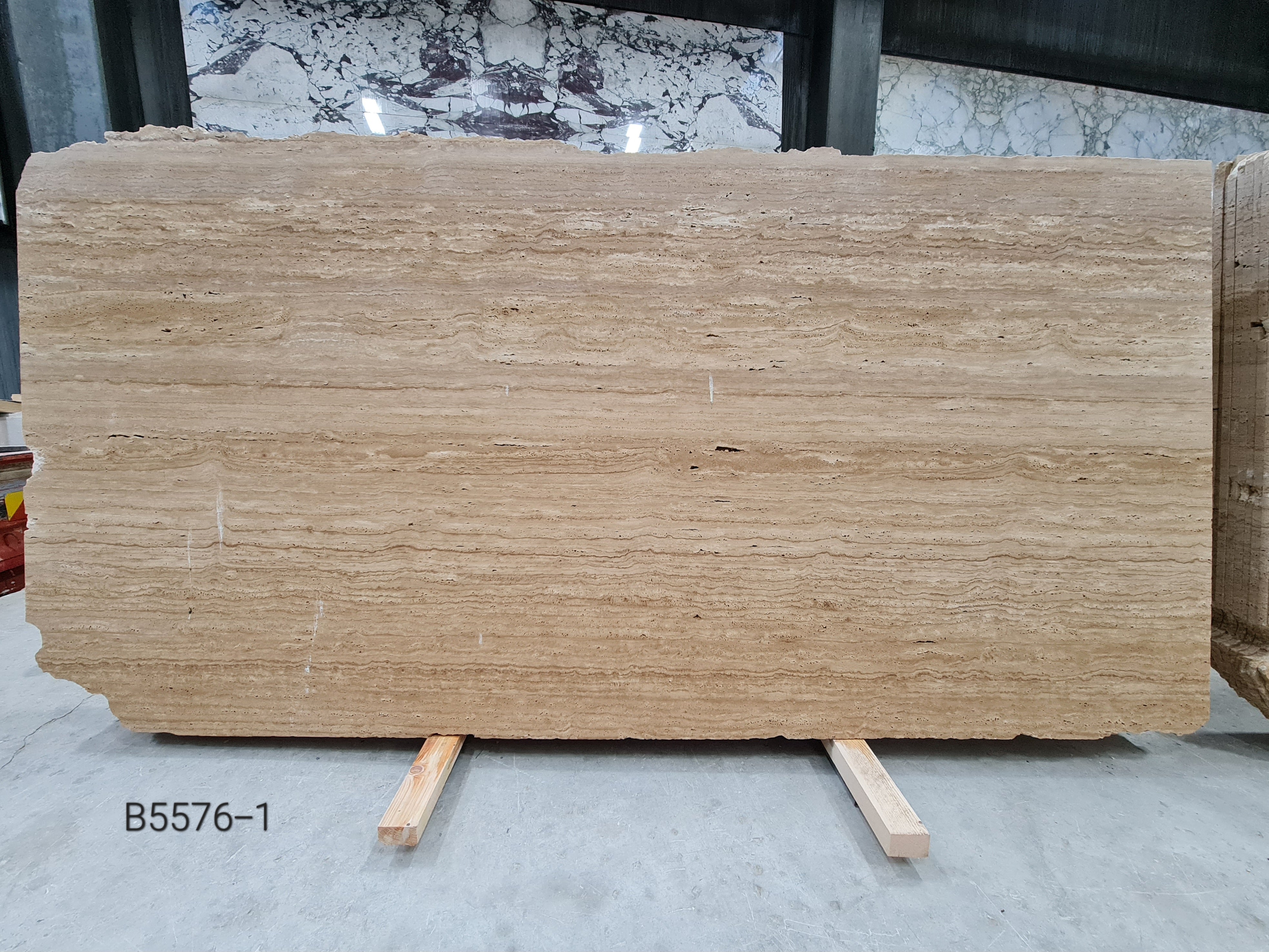 Travertine veincut unfilled honed block 3