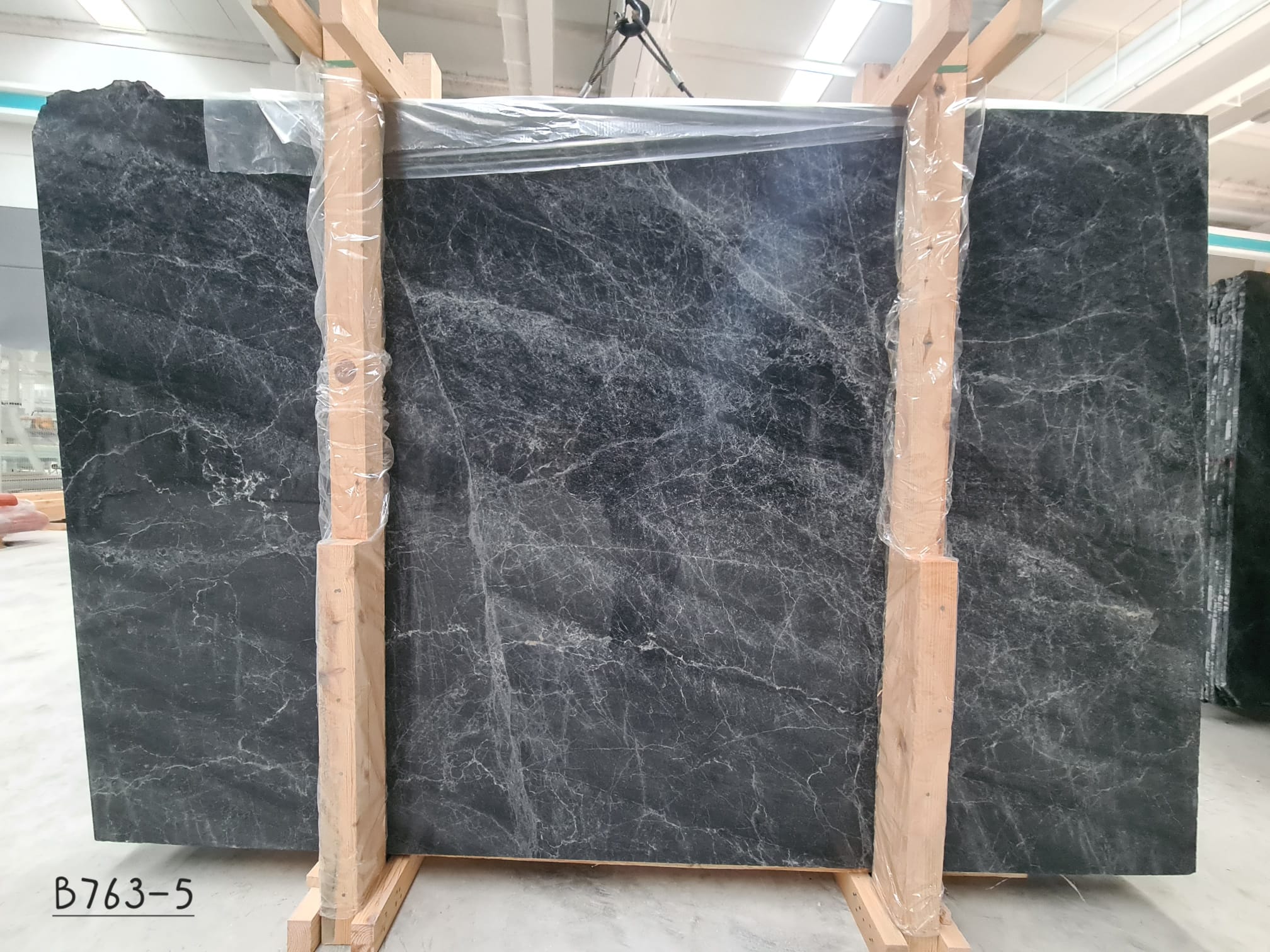 Black Emparador polished slab