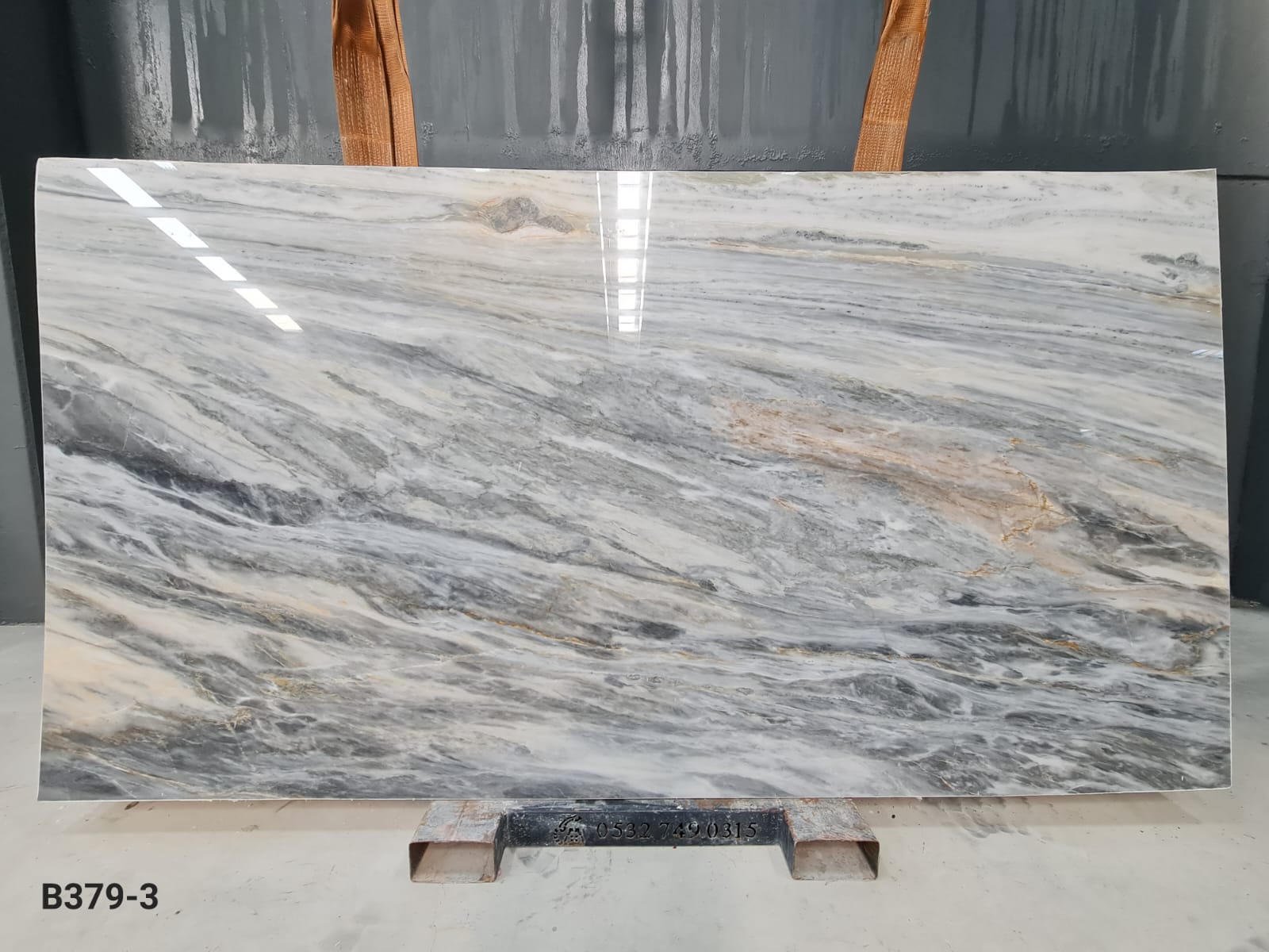 Blaze Grey polished slab