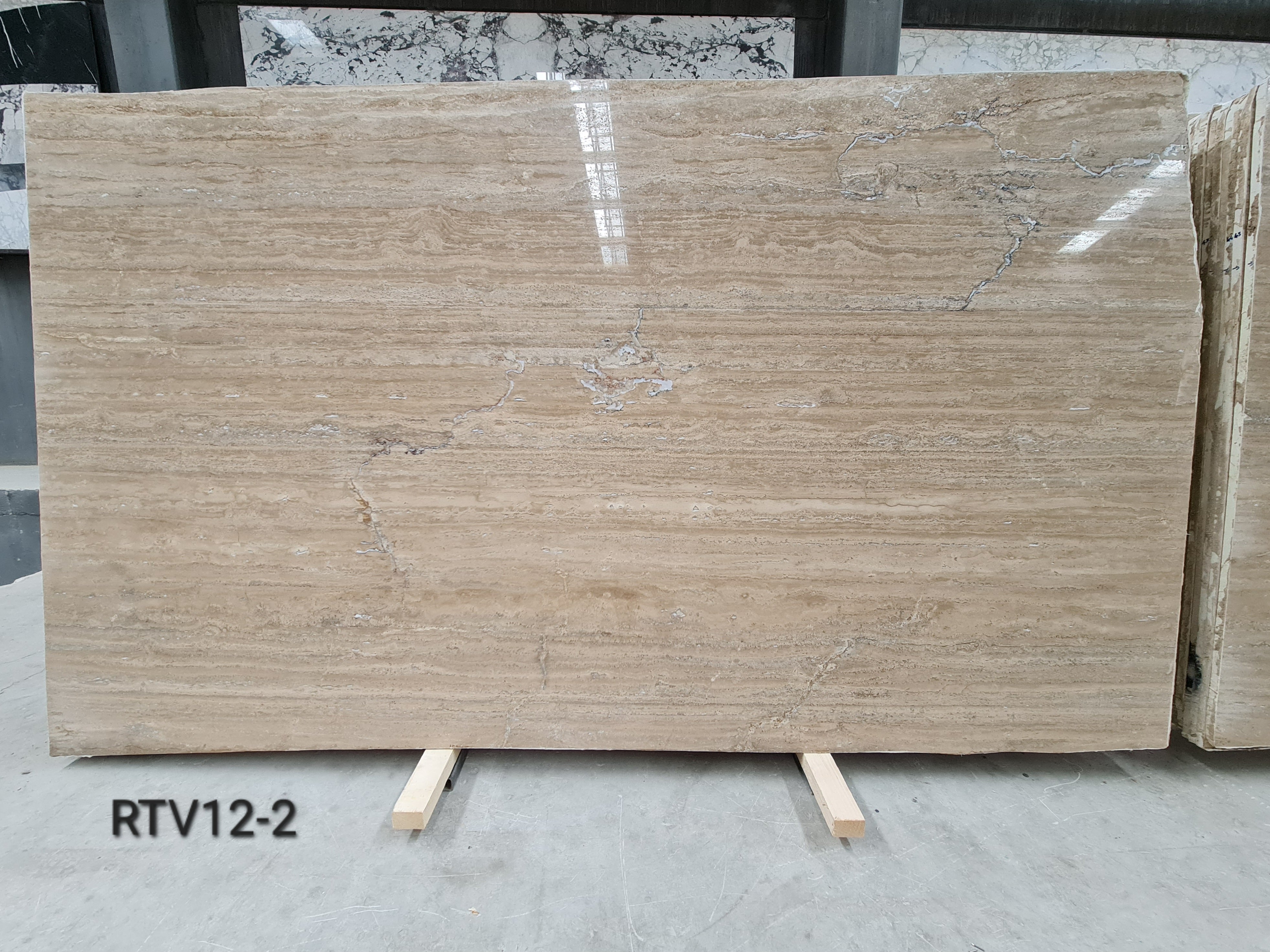 Riva Travertine veincut filled polished slab