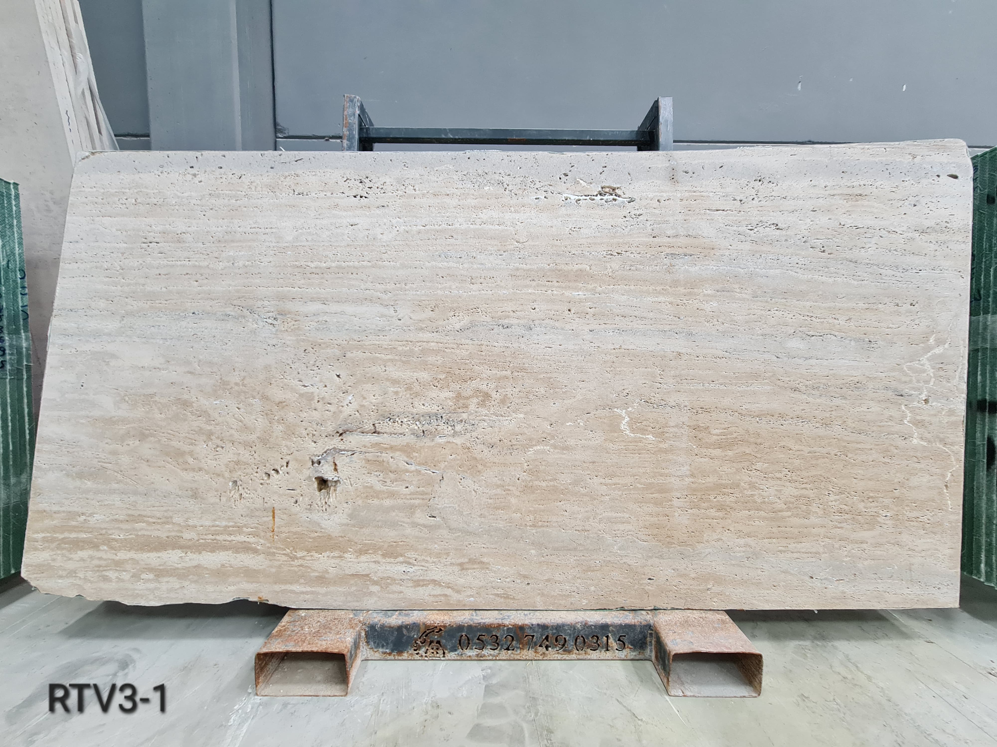 Riva Travertine Unf. Sandblasted Patinated natural slab