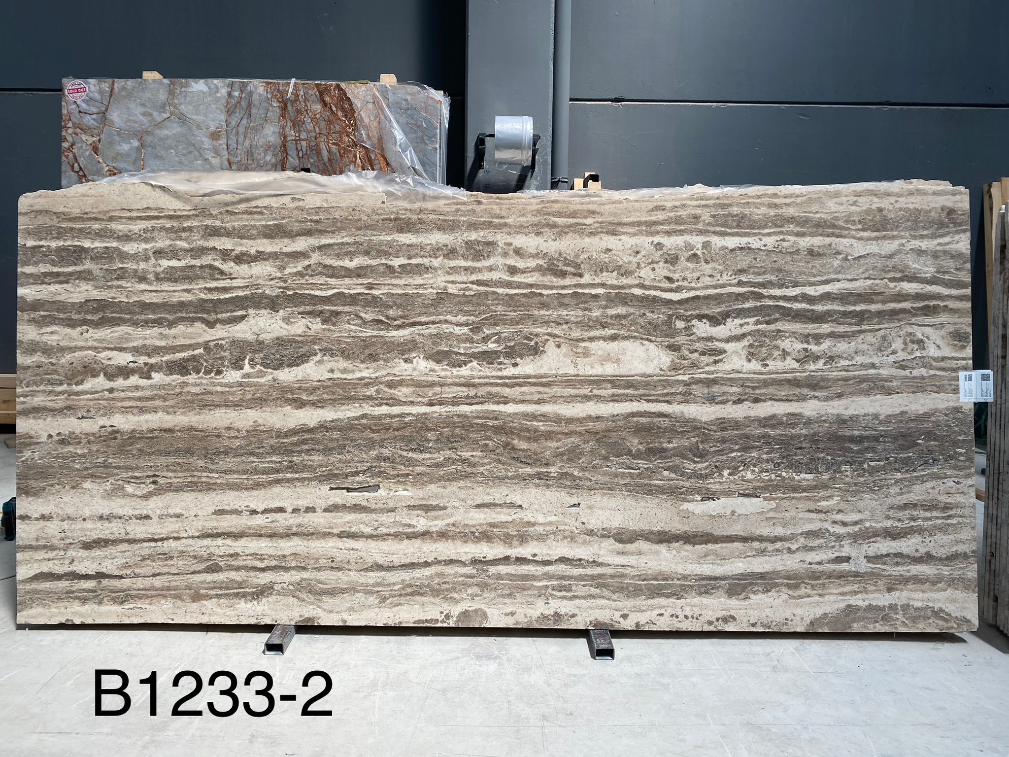 Silver Travertine Filled Polished Slabs